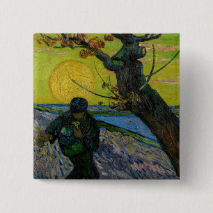 Vincent van Gogh - The Sower 15 Cm Square Badge