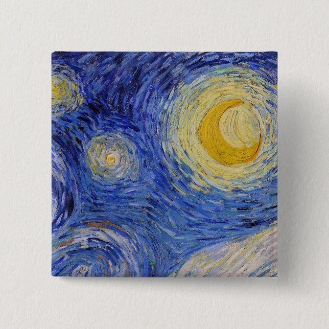 Vincent Van Gogh - The Starry night 15 Cm Square Badge (Front)