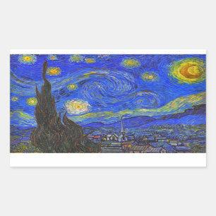 Vincent van Gogh - The Starry Night (1889) Rectangular Sticker