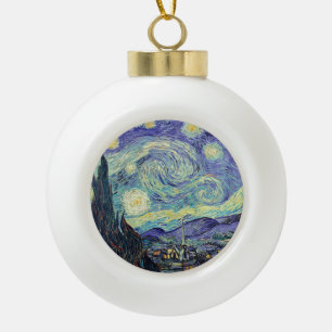 Vincent Van Gogh The Starry Night    Ceramic Ball Christmas Ornament
