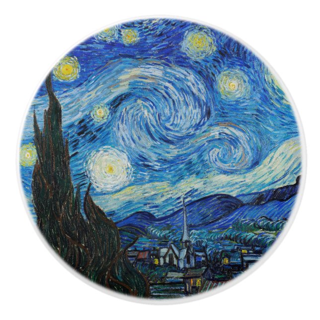 Vincent Van Gogh The Starry Night Ceramic Knob (Front)