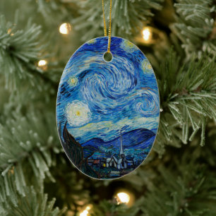 Vincent Van Gogh The Starry Night Ceramic Tree Decoration