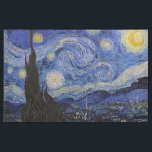 Vincent Van Gogh - The Starry night Fabric<br><div class="desc">The Starry Night / La nuit etoilee - Vincent Van Gogh in 1889</div>