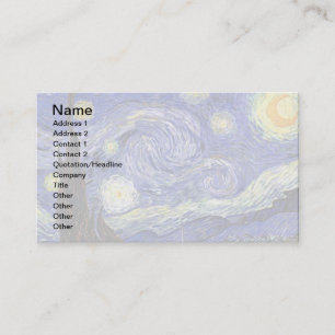 Vincent Van Gogh - The Starry Night Fine Art Business Card