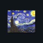 Vincent Van Gogh - The Starry Night Fine Art Canvas Print<br><div class="desc">Vincent Van Gogh's The Starry Night. Oil on canvas from 1889, Starry Night was painted while Van Gogh was in the asylum at Saint-Remy, France, and is considered one of his greatest masterpieces. Although it is a night scene, it was painted during the day and represents the view from the...</div>