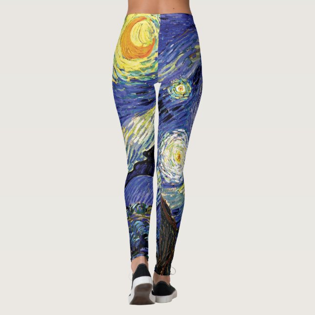 Vincent Van Gogh - The Starry Night Fine Art Leggings (Back)