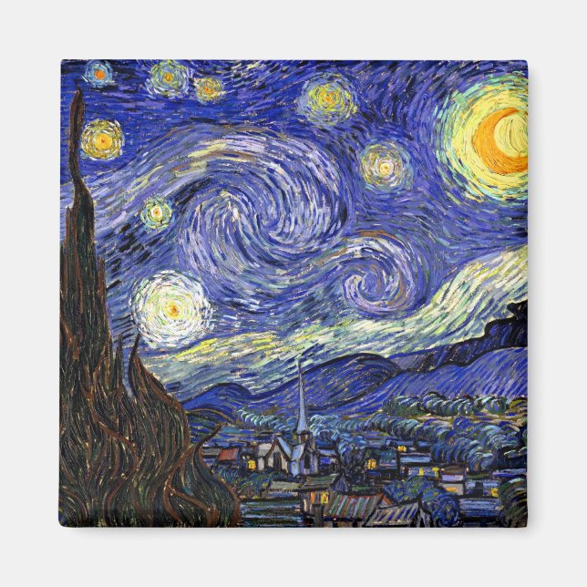 Vincent Van Gogh - The Starry Night Fine Art Magnet (Front)