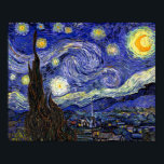 Vincent Van Gogh - The Starry Night Fine Art Poster<br><div class="desc">Vincent Van Gogh's The Starry Night. Oil on canvas from 1889, Starry Night was painted while Van Gogh was in the asylum at Saint-Remy, France, and is considered one of his greatest masterpieces. Although it is a night scene, it was painted during the day and represents the view from the...</div>