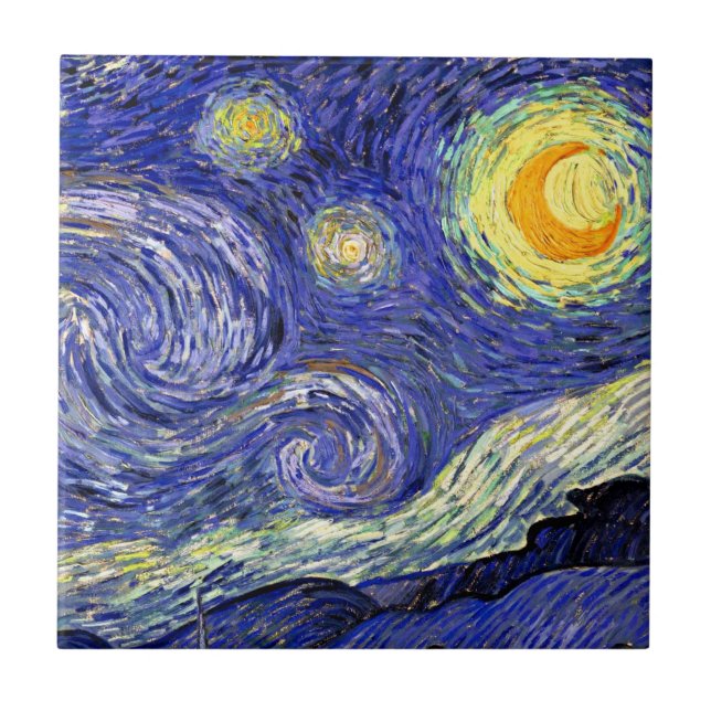 Vincent Van Gogh - The Starry Night Fine Art Tile (Front)