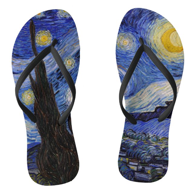 Vincent Van Gogh - The Starry night Flip Flops (Footbed)