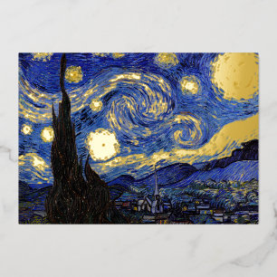 Vincent Van Gogh - The Starry night Foil Holiday Card