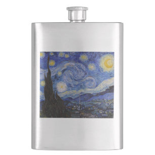 Vincent Van Gogh - The Starry night Hip Flask