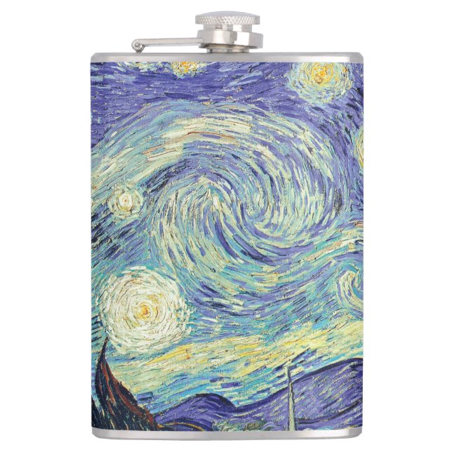 Vincent Van Gogh/ The Starry Night   Hip Flask (Front)