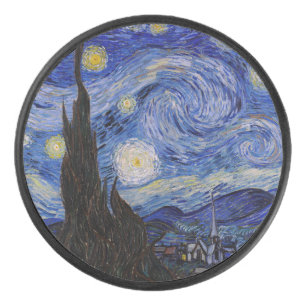 Vincent Van Gogh - The Starry night Hockey Puck
