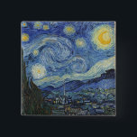 Vincent van Gogh | The Starry Night, June 1889 15 Cm Square Badge<br><div class="desc">The Starry Night,  June 1889 (oil on canvas),  Gogh,  Vincent van (1853-90) / Museum of Modern Art,  New York,  USA / The Bridgeman Art Library | Image Collection Number: XOS702746</div>