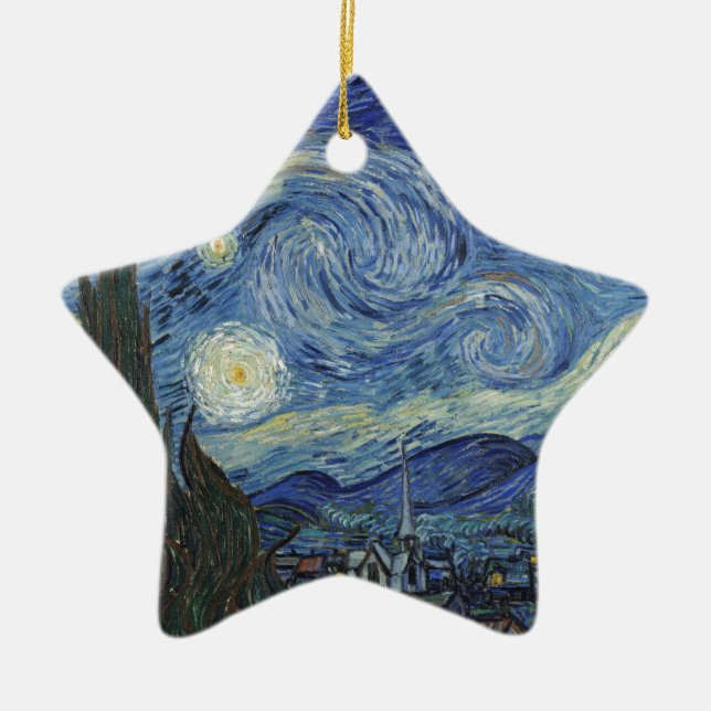 Vincent van Gogh | The Starry Night, June 1889 Ceramic Tree Decoration (Front)