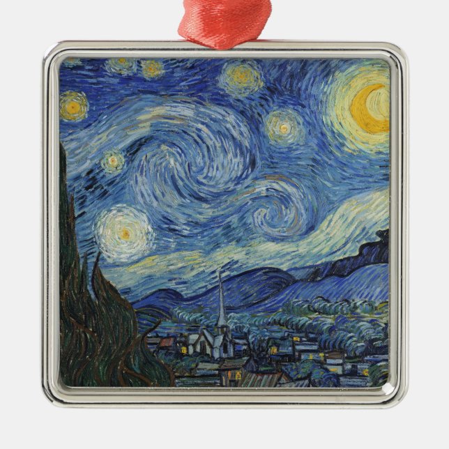 Vincent van Gogh | The Starry Night, June 1889 Metal Tree Decoration (Front)