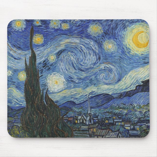 Vincent van Gogh | The Starry Night, June 1889 Mouse Mat (Front)