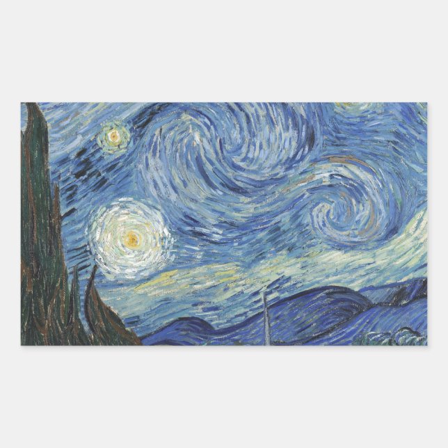 Vincent van Gogh | The Starry Night, June 1889 Rectangular Sticker (Front)