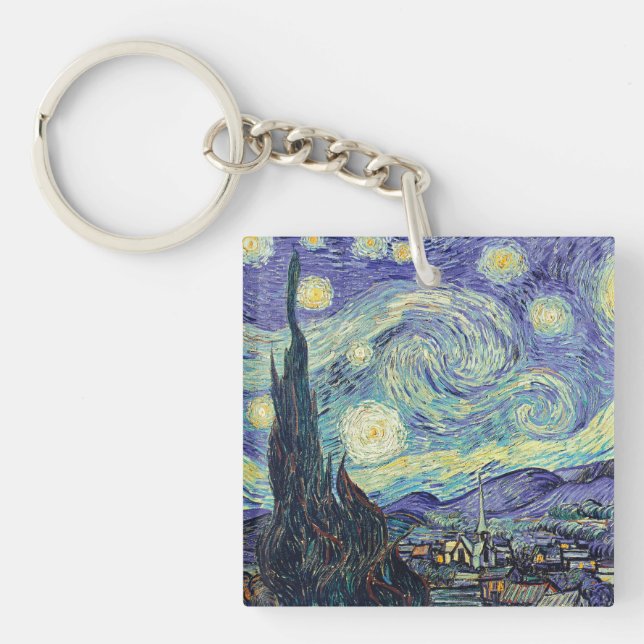 Vincent Van Gogh The Starry Night  Key Ring (Front)