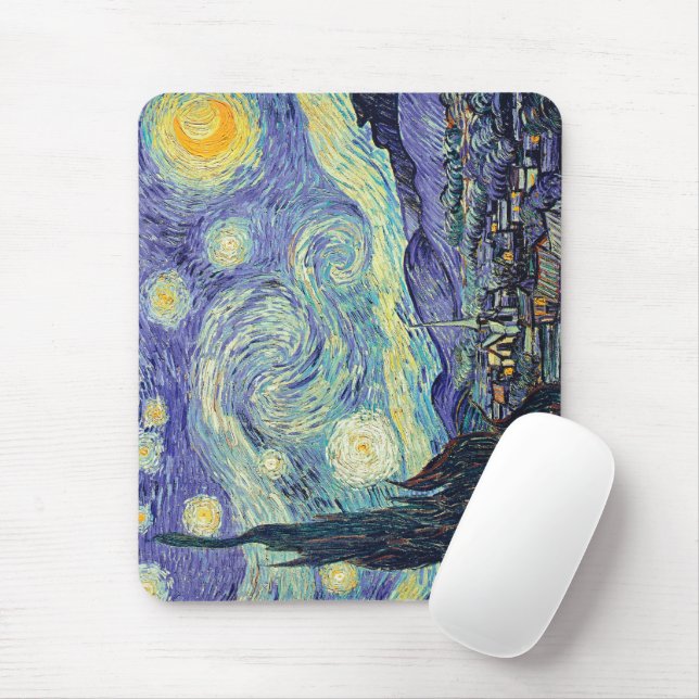 Vincent Van Gogh. The Starry Night   Mouse Mat (With Mouse)