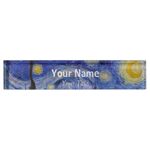 Vincent Van Gogh - The Starry night Nameplate