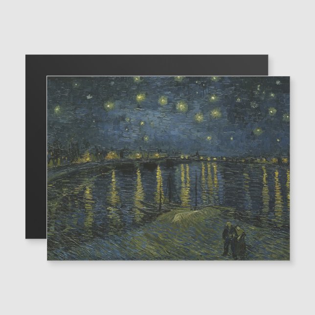 Vincent Van Gogh, The Starry Night Over the Rhone Magnetic Invitation (Front/Back)