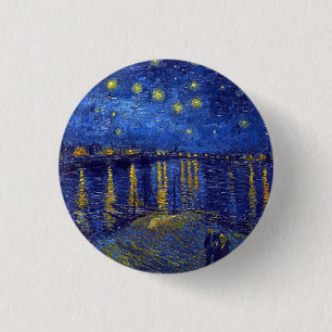 Vincent Van Gogh, The Starry Night painting 3 Cm Round Badge