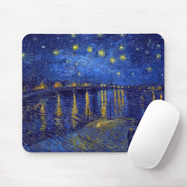 Vincent Van Gogh, The Starry Night painting Mouse Mat (With Mouse)