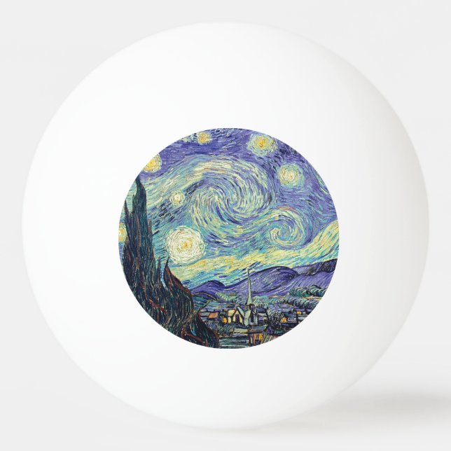 Vincent Van Gogh/ The Starry Night     Ping Pong Ball (Front)