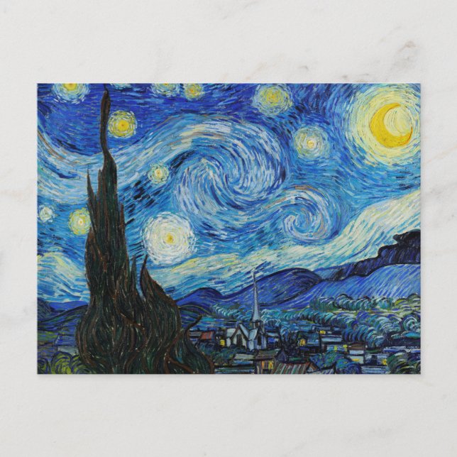 Vincent van Gogh The Starry Night Postcard, Iconic Postcard (Front)