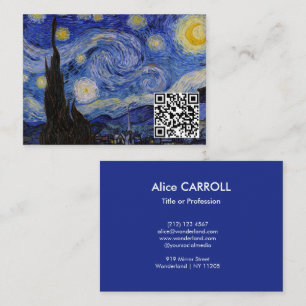 Vincent Van Gogh - The Starry Night - QR Code Business Card