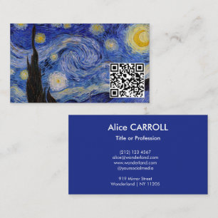 Vincent Van Gogh - The Starry Night - QR Code Business Card