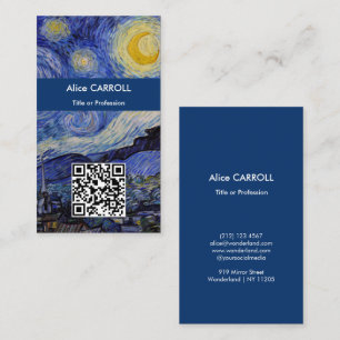 Vincent Van Gogh - The Starry Night - QR Code Business Card