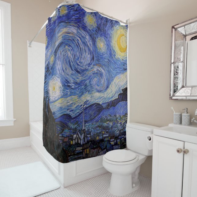 Vincent Van Gogh - The Starry night Shower Curtain (In Situ)