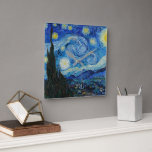 Vincent Van Gogh The Starry Night Square Wall Clock<br><div class="desc">Vincent Van Gogh's The Starry Night Detail</div>