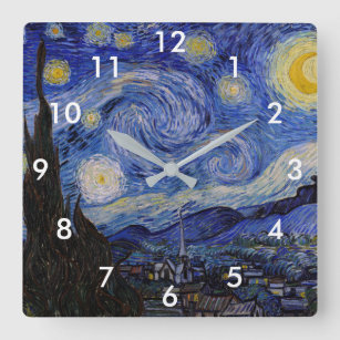 Vincent Van Gogh - The Starry night Square Wall Clock