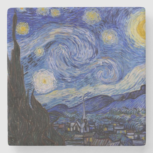 Vincent Van Gogh - The Starry night Stone Coaster (Front)
