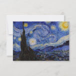 Vincent Van Gogh - The Starry night Thank You Card<br><div class="desc">The Starry Night / La nuit etoilee - Vincent Van Gogh in 1889</div>