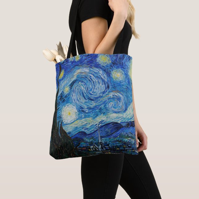 Vincent Van Gogh The Starry Night Tote Bag (Close Up)