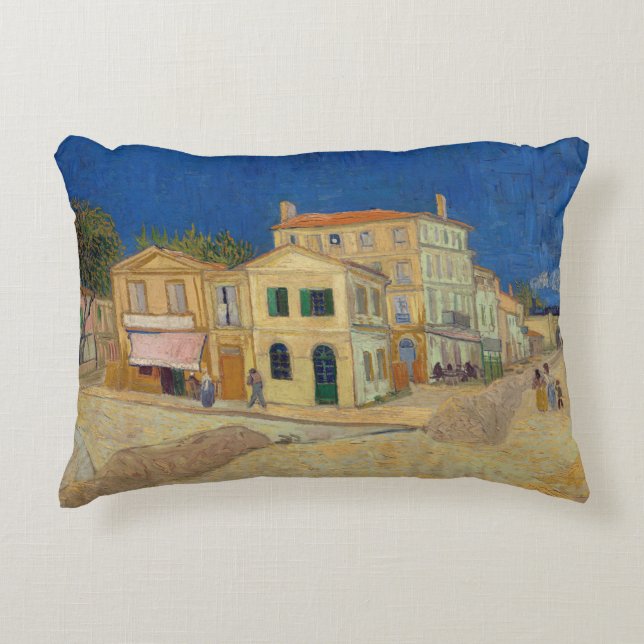 Vincent van Gogh - The Yellow House / The Street Decorative Cushion (Front)