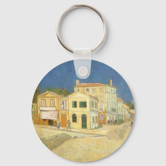 Vincent van Gogh - The Yellow House (The Street) Key Ring (Front)