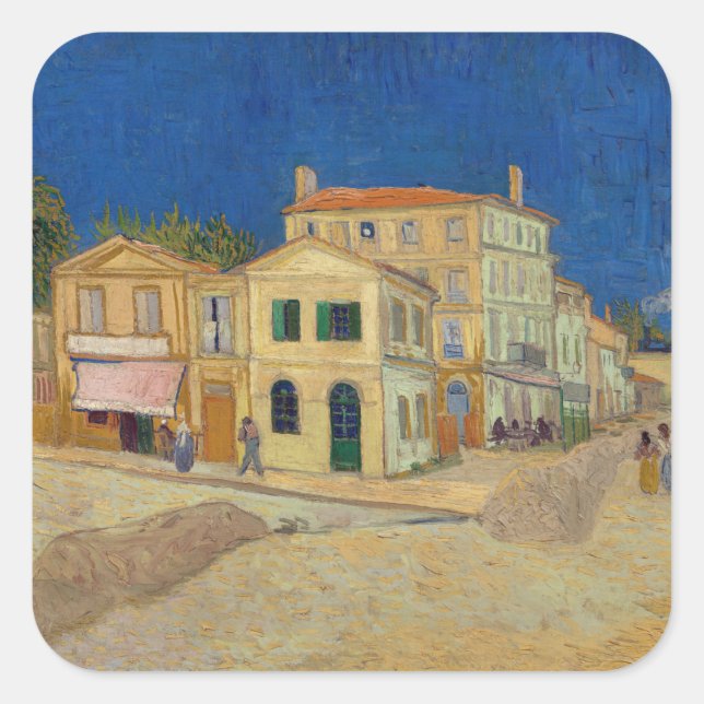 Vincent van Gogh - The Yellow House / The Street Square Sticker (Front)