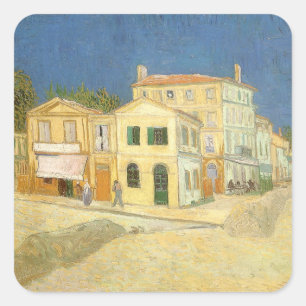 Vincent van Gogh - The Yellow House (The Street) Square Sticker