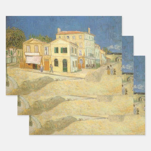 Vincent van Gogh - The Yellow House (The Street) Wrapping Paper Sheet (Set)