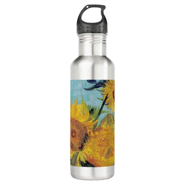 Vincent Van Gogh - Three Sunflowers in a Vase 710 Ml Water Bottle (Front)