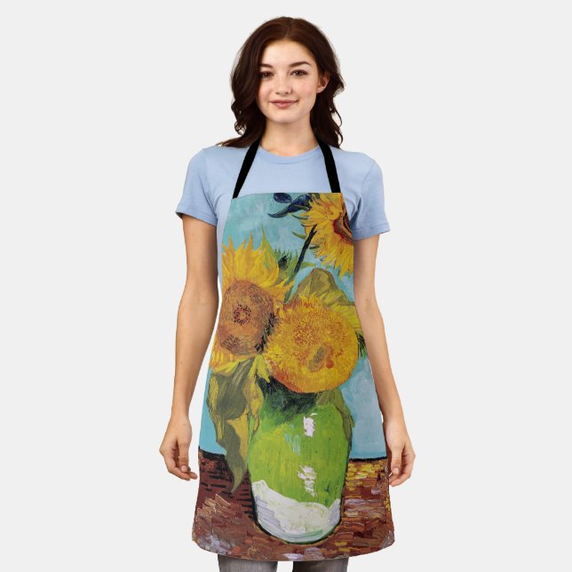 Vincent Van Gogh - Three Sunflowers in a Vase Apron (Worn)