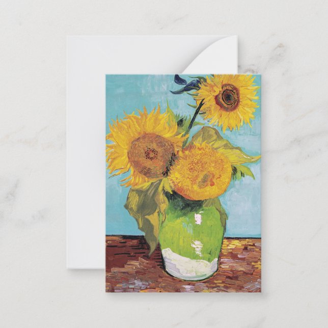 Vincent Van Gogh - Three Sunflowers in a Vase Card (Front)