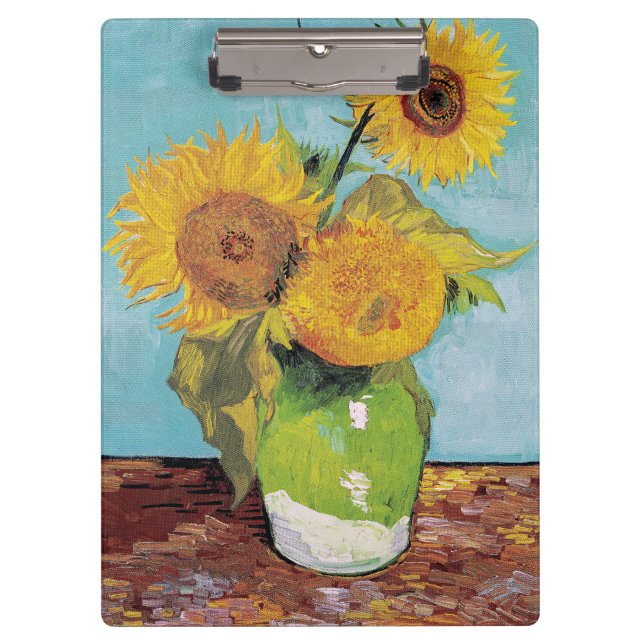 Vincent Van Gogh - Three Sunflowers in a Vase Clipboard (Front)