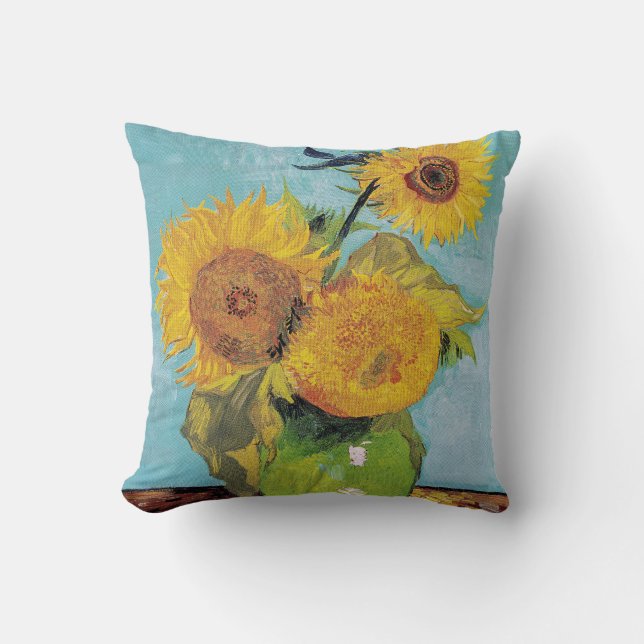 Vincent Van Gogh - Three Sunflowers in a Vase Cushion (Front)